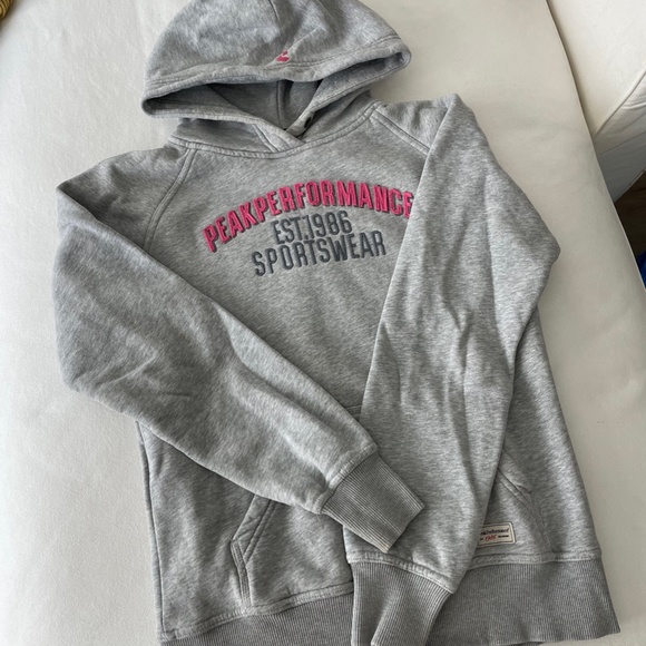 Peak Performance Heathered Grey/Pink Hoodie - Picture 2 of 5